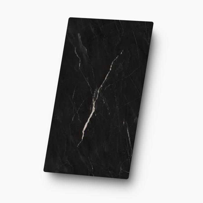 Płyta węglowa WPC czarny marmur z jasną żyłą Nero – wielki format 280×110 cm